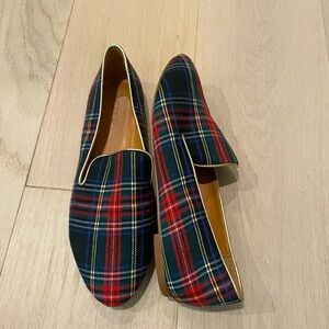 J Crew Madras Plaid Flats NWOT Size 8.5
